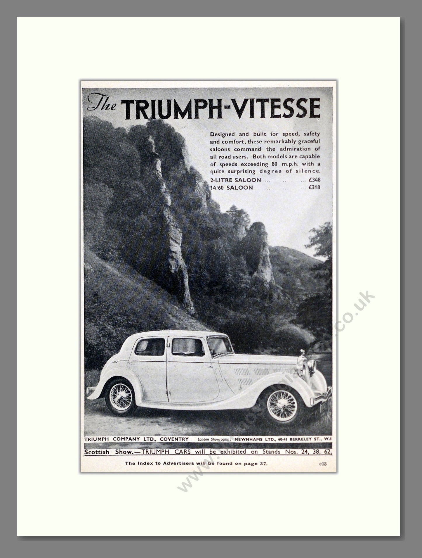 Triumph - Vitesse. Vintage Advert 1936 (ref AD61207)