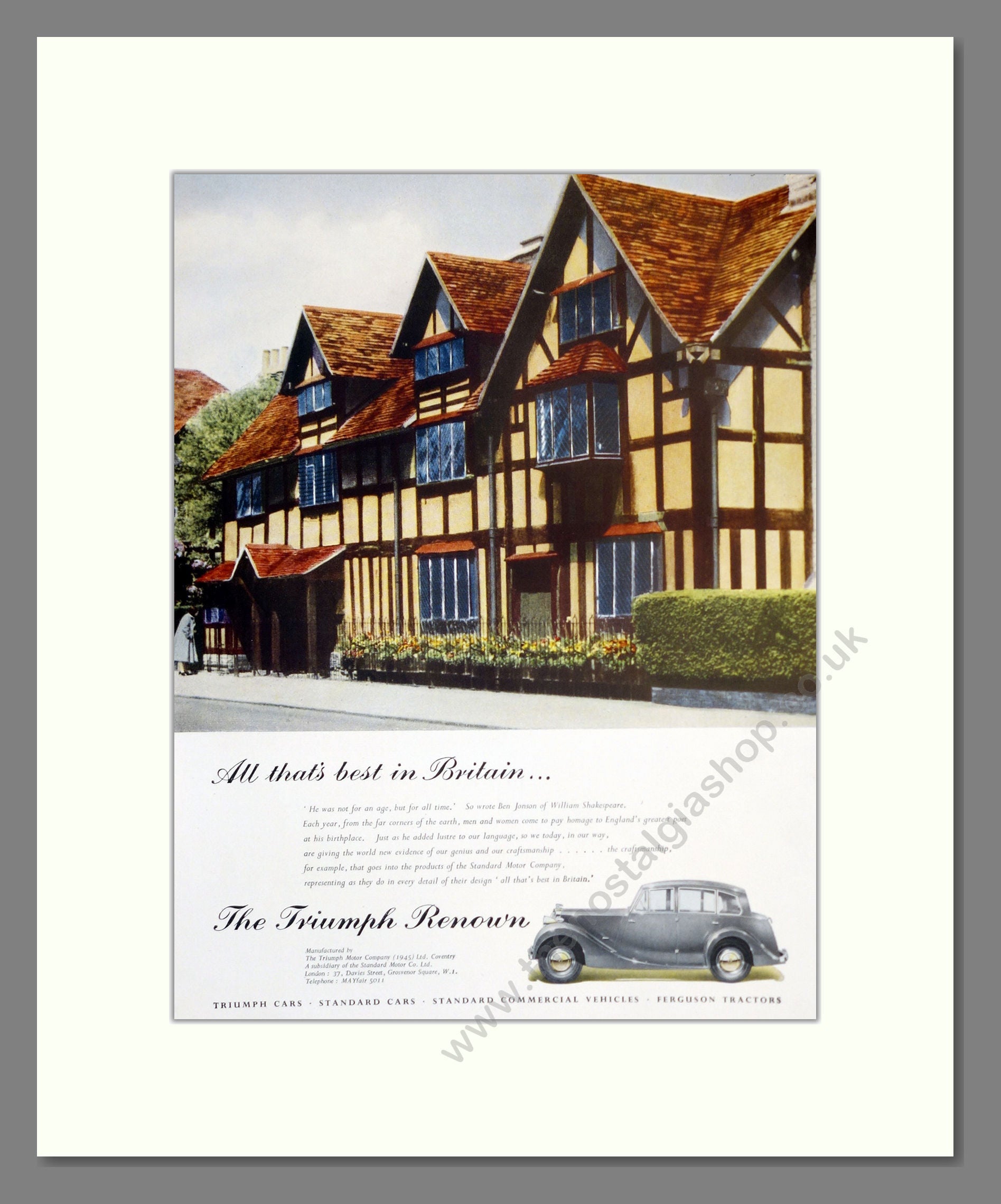 Triumph - Renown. Vintage Advert 1951 (ref AD61214)