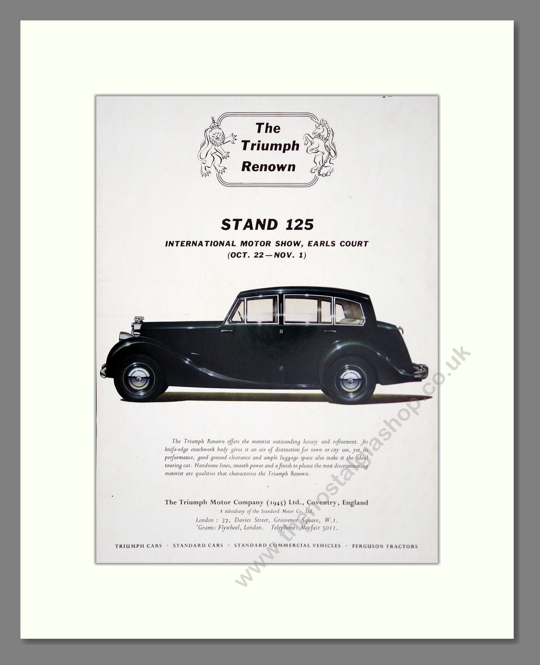 Triumph - Renown. Vintage Advert 1952 (ref AD61218)