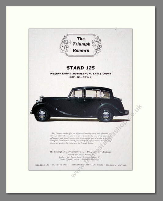 Triumph - Renown. Vintage Advert 1952 (ref AD61218)