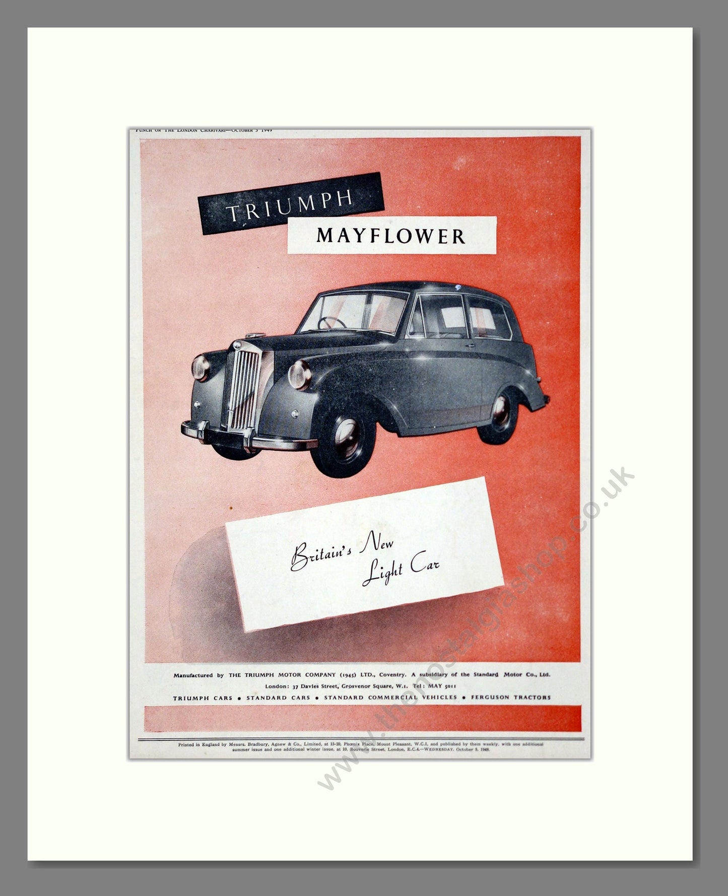 Triumph - Mayflower. Vintage Advert 1949 (ref AD61221)