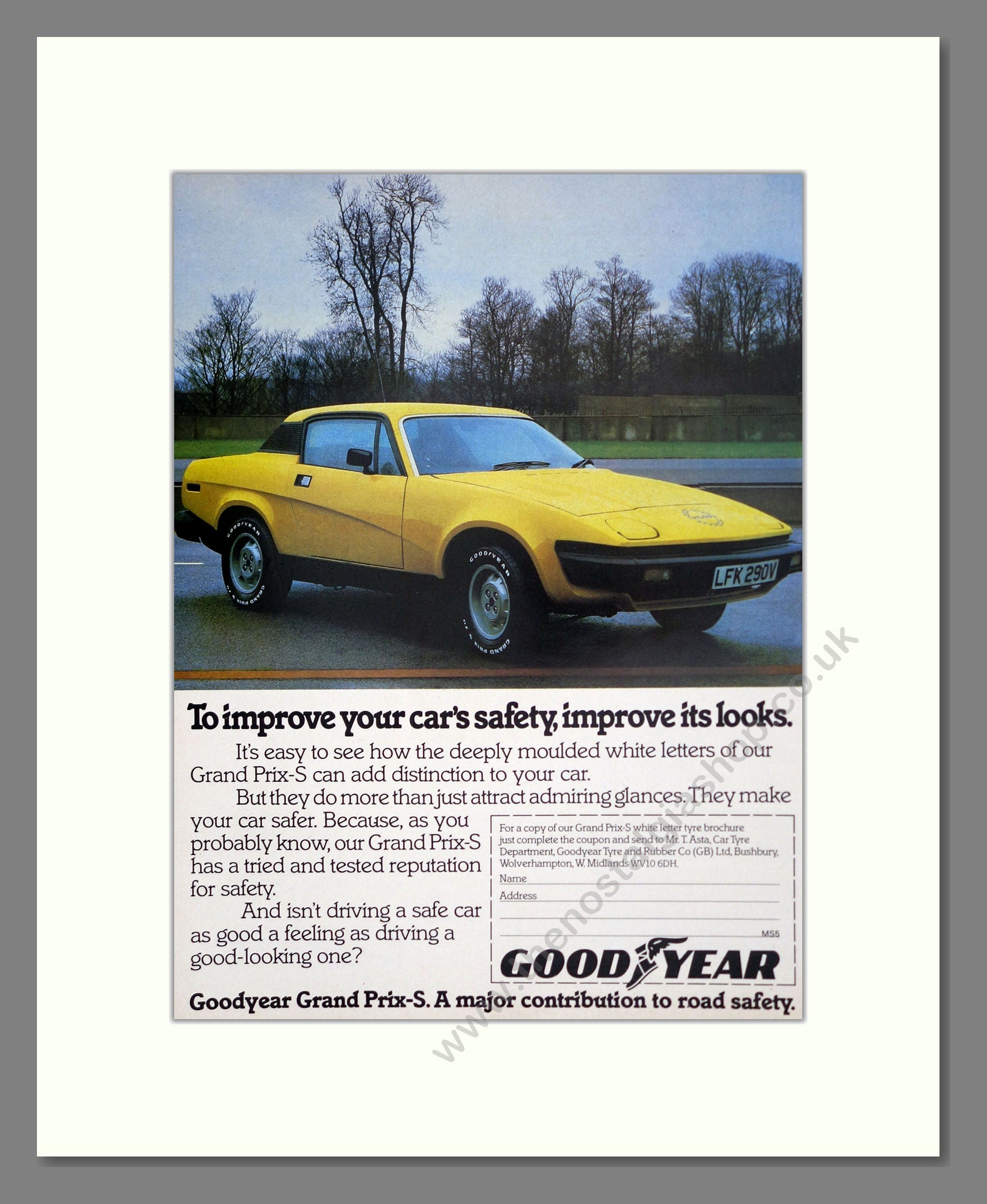Triumph - Goodyear Tyres. Vintage Advert 1980 (ref AD61229)