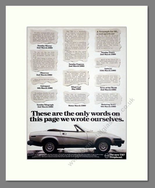 Triumph - TR7. Vintage Advert 1980 (ref AD61237)
