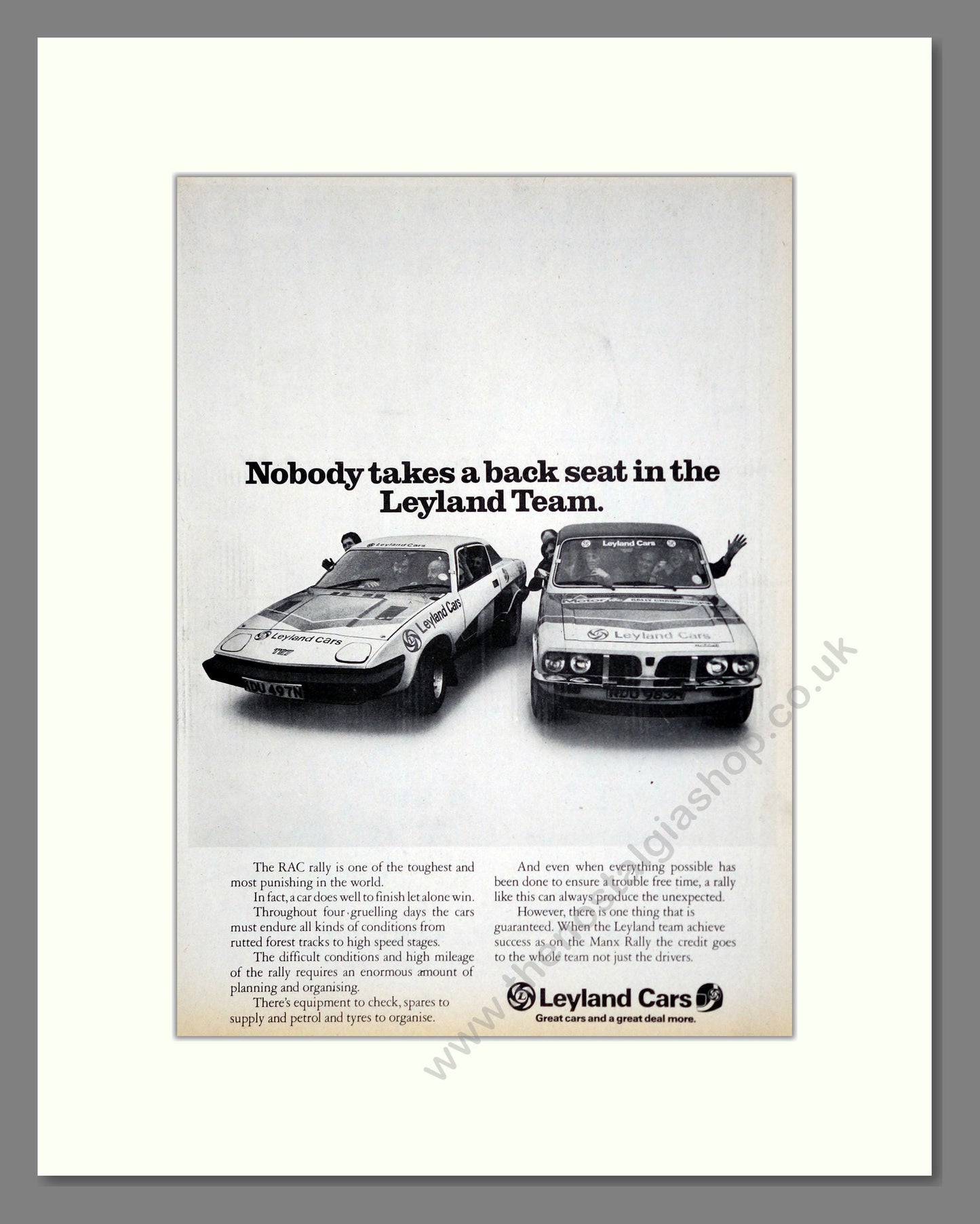 Triumph - RAC Rally. Vintage Advert 1976 (ref AD61241)