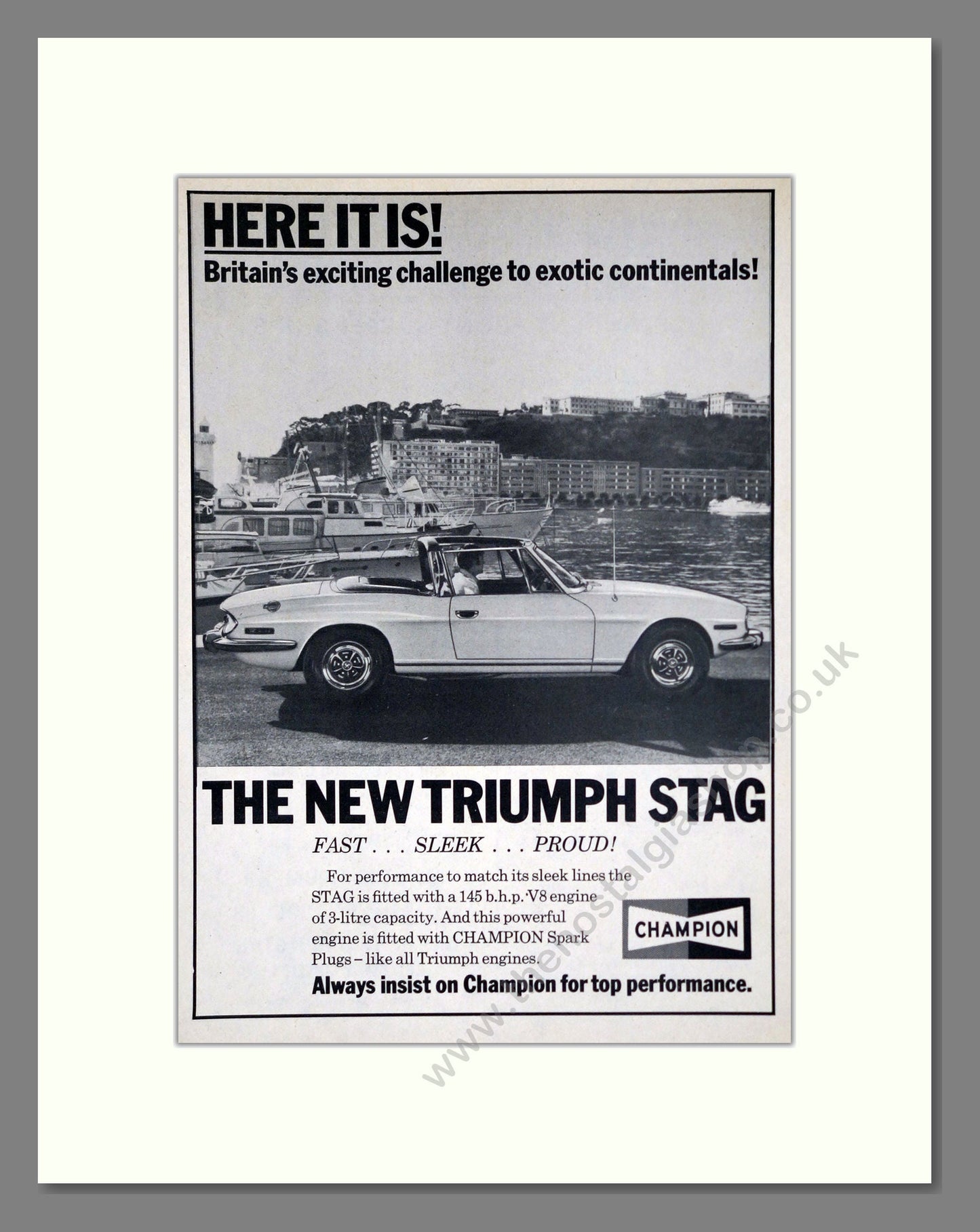 Triumph - Stag. Vintage Advert 1970 (ref AD61250)