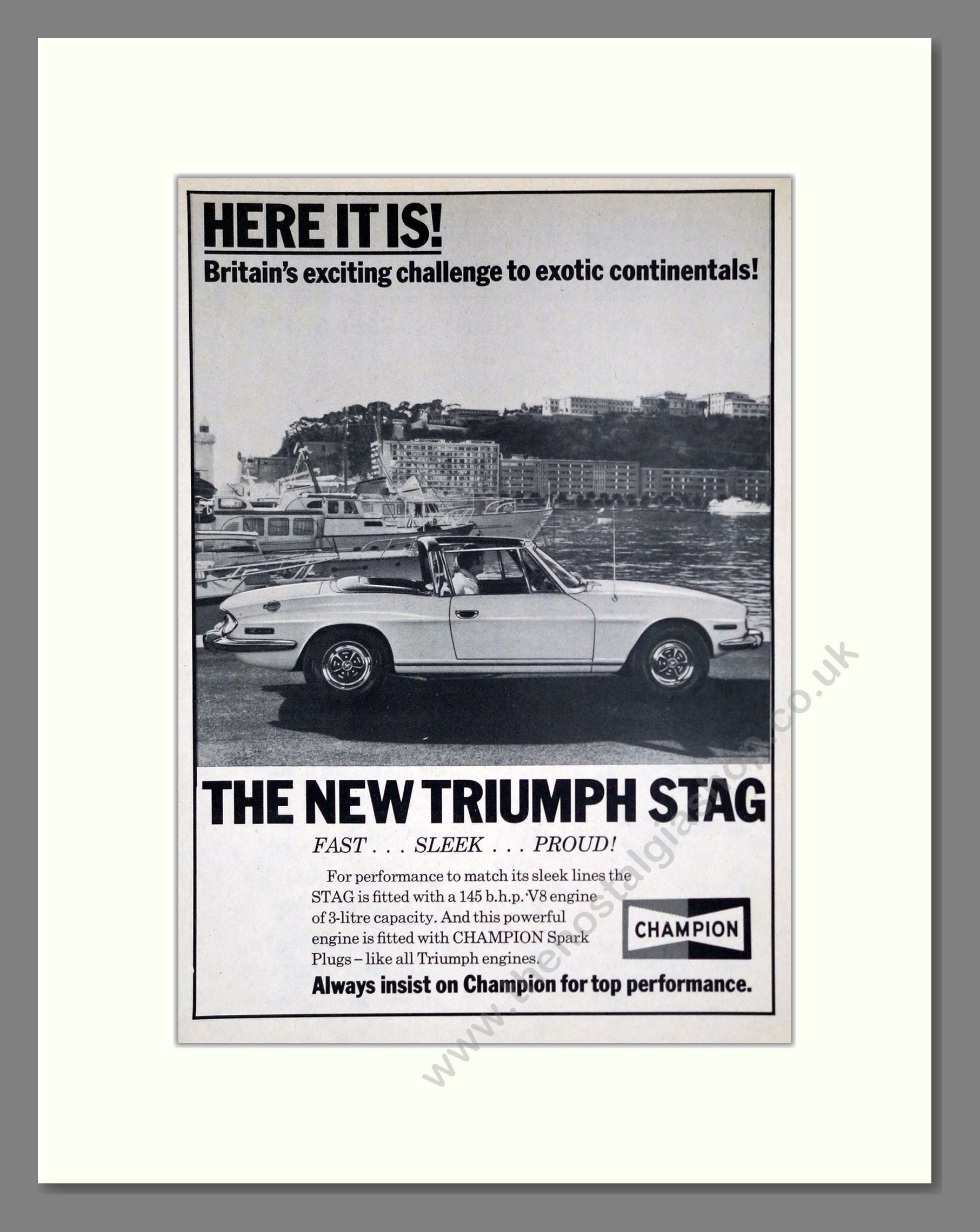 Triumph - Stag. Vintage Advert 1970 (ref AD61250)
