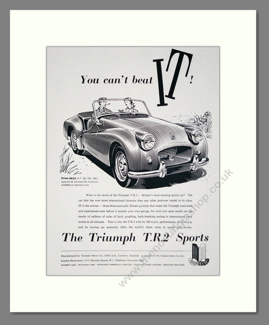 Triumph - TR2 Sports. Vintage Advert 1955 (ref AD61260)