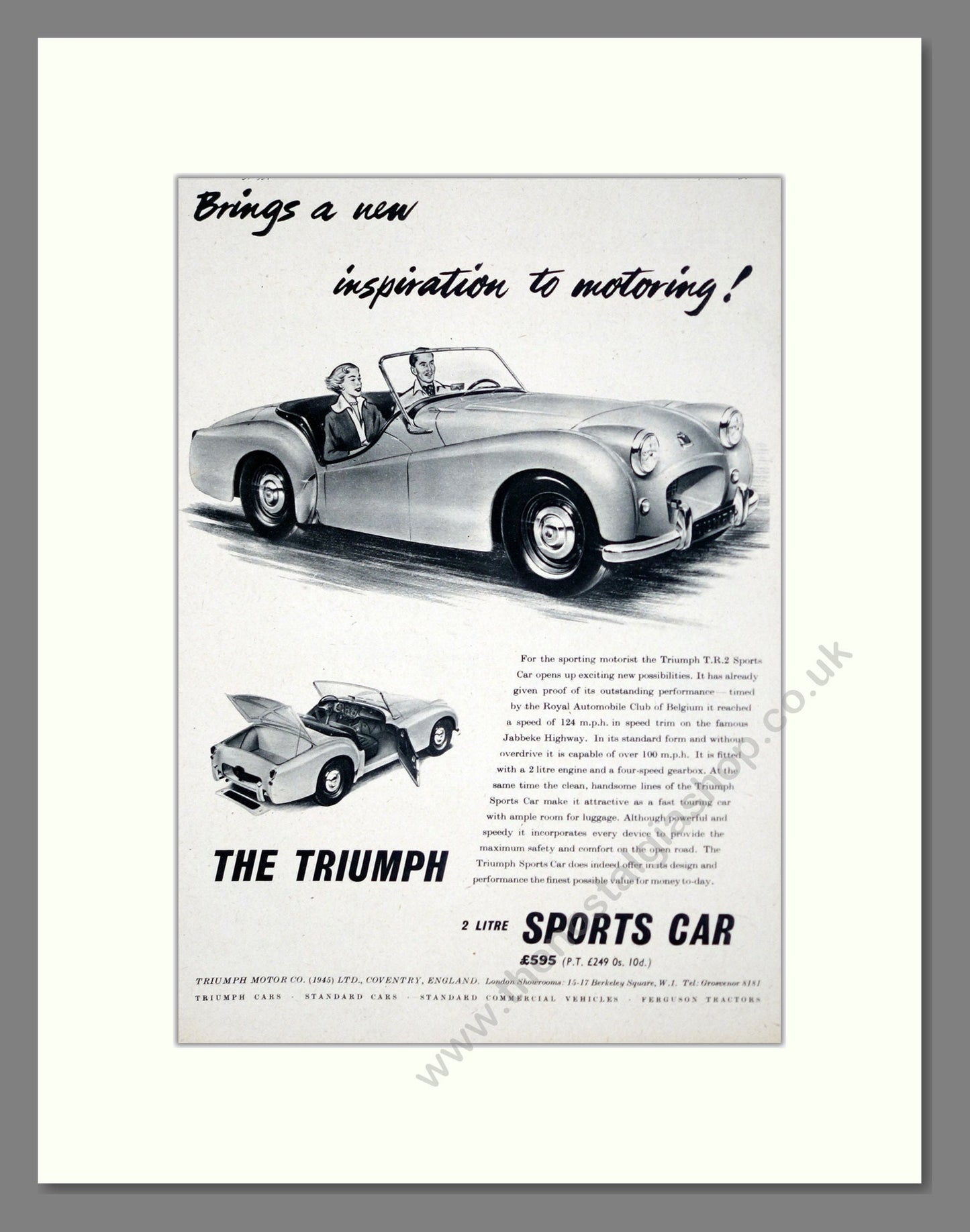 Triumph - TR2 Sports. Vintage Advert 1954 (ref AD61261)