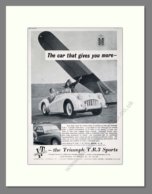 Triumph - TR3 Sports. Vintage Advert 1956 (ref AD61279)