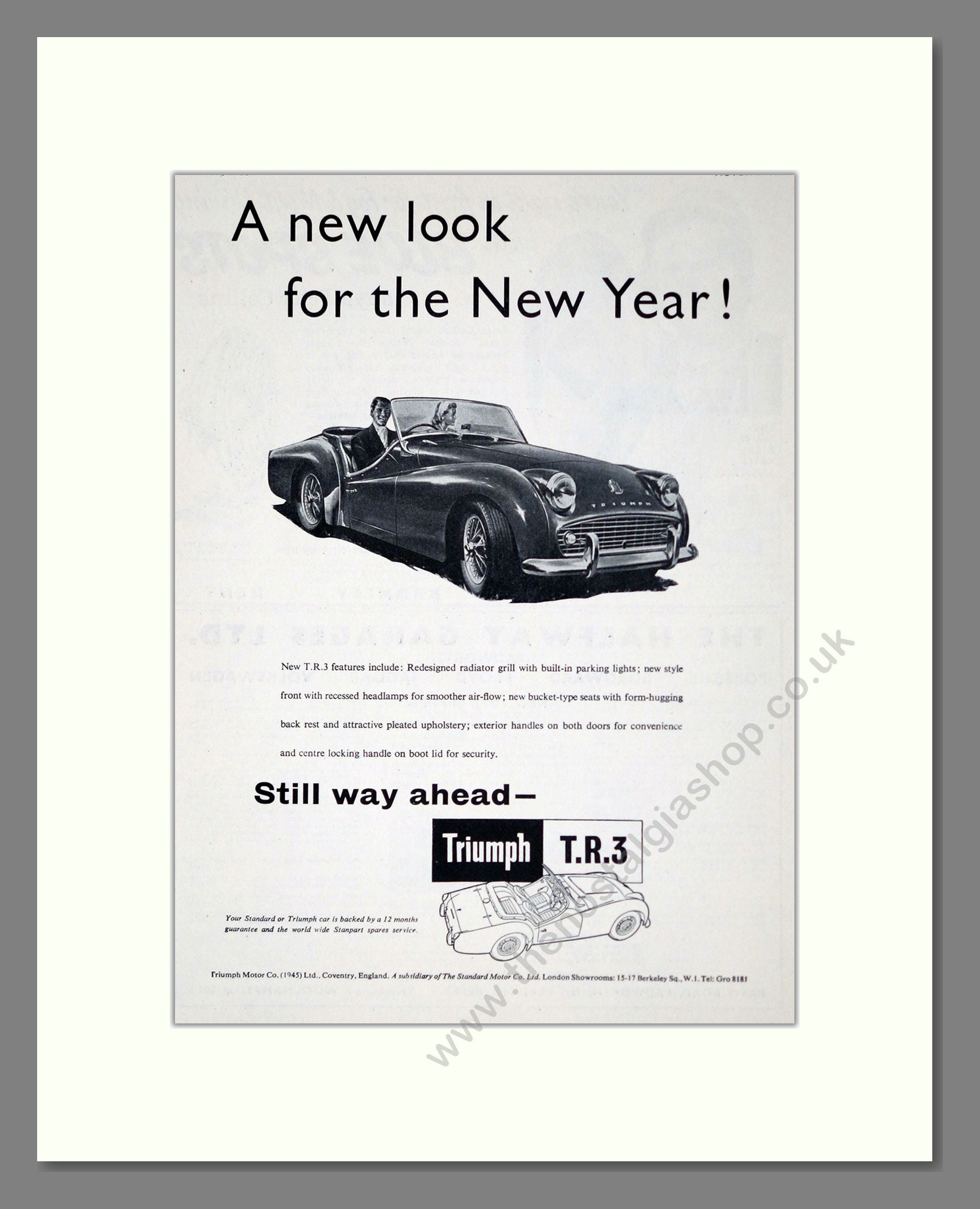 Triumph - TR3. Vintage Advert 1958 (ref AD61281)