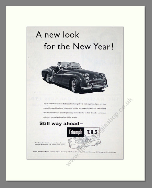 Triumph - TR3. Vintage Advert 1958 (ref AD61281)