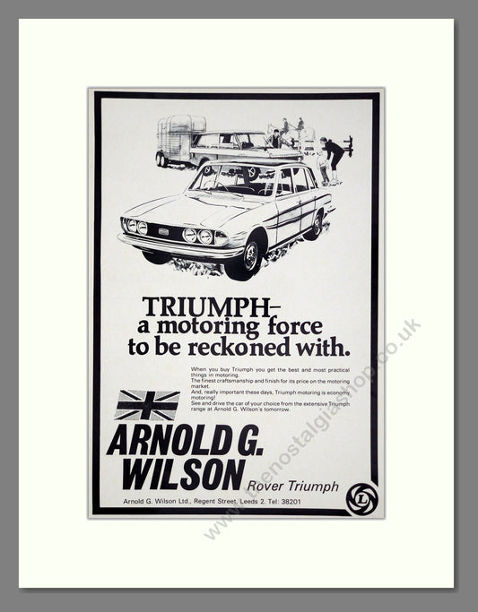 Triumph - Arnold Wilson. Vintage Advert 1976 (ref AD61286)