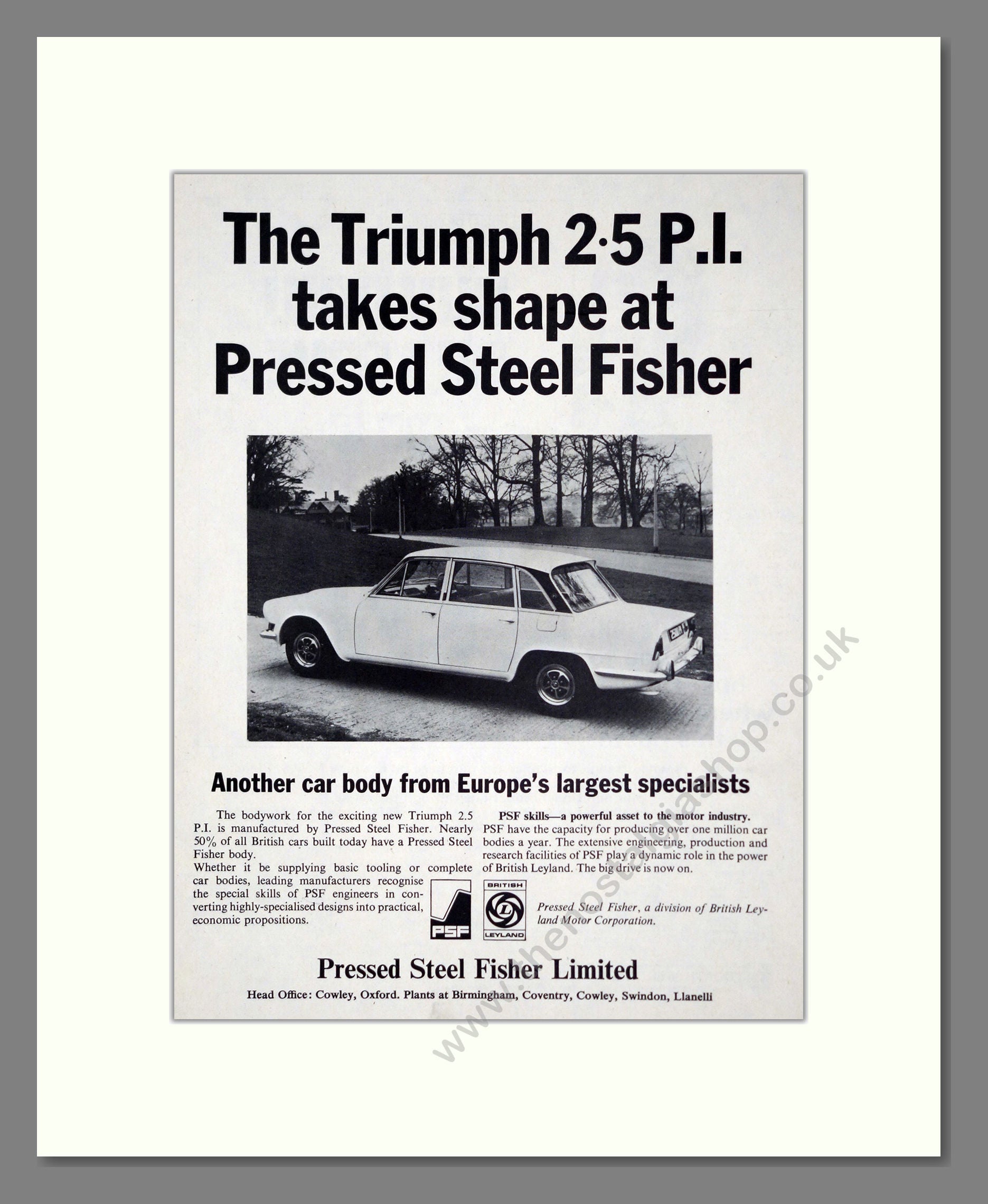 Triumph - 2.5 PI. Vintage Advert 1968 (ref AD61292)