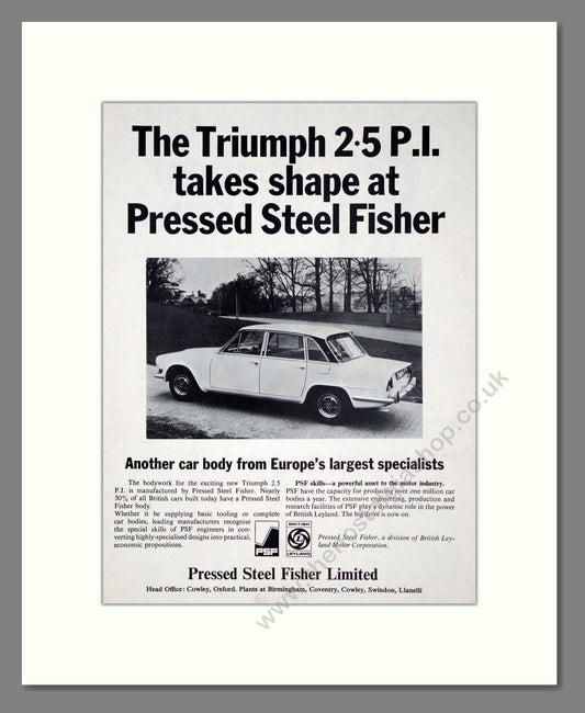 Triumph - 2.5 PI. Vintage Advert 1968 (ref AD61292)