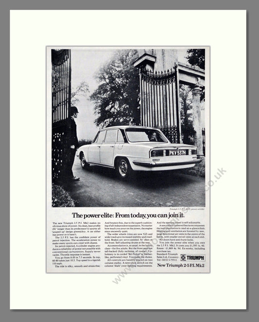 Triumph - 2.5 PI Mk2. Vintage Advert 1969 (ref AD61294)