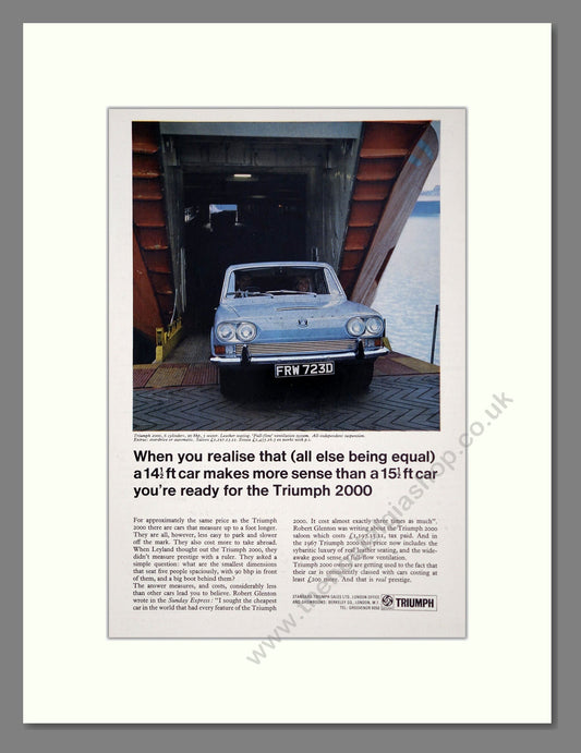 Triumph - 2000. Vintage Advert 1966 (ref AD61298)