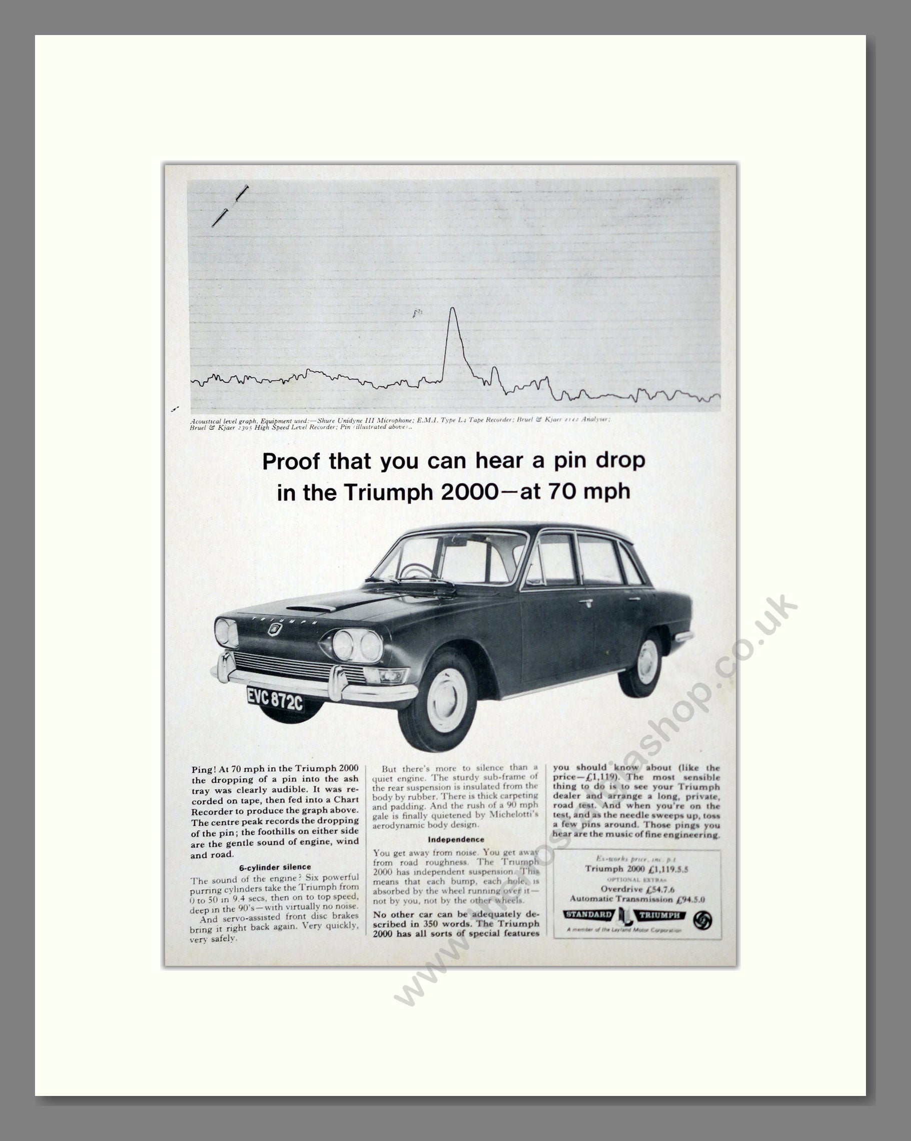 Triumph - 2000. Vintage Advert 1966 (ref AD61322)