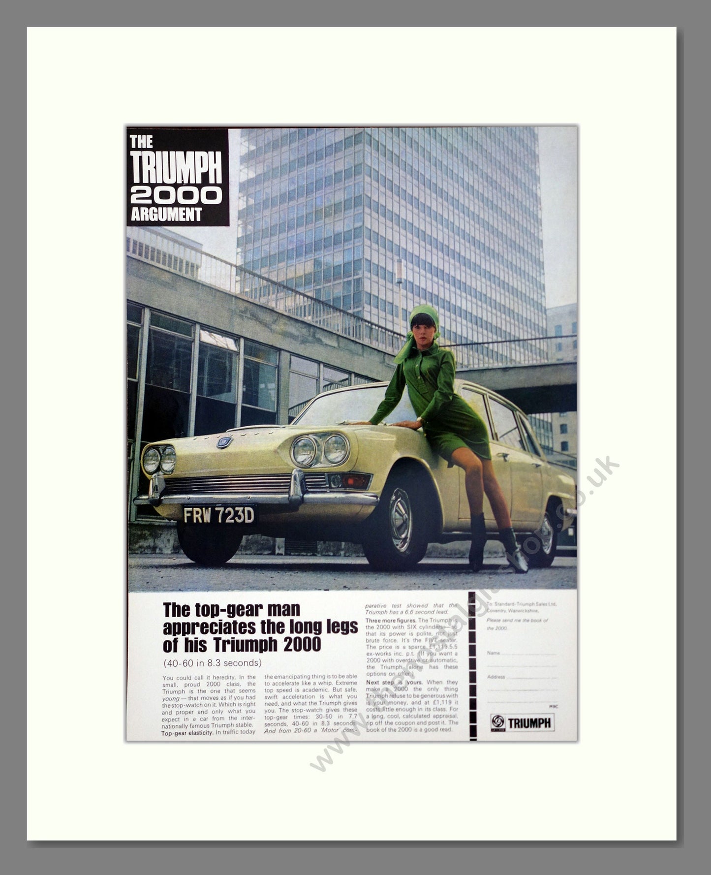 Triumph - 2000. Vintage Advert 1966 (ref AD61326)