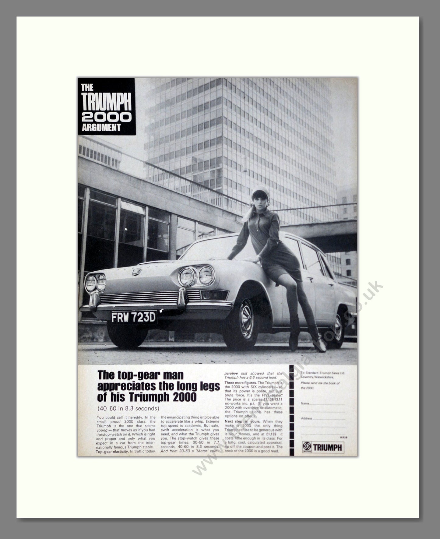 Triumph - 2000. Vintage Advert 1966 (ref AD61328)