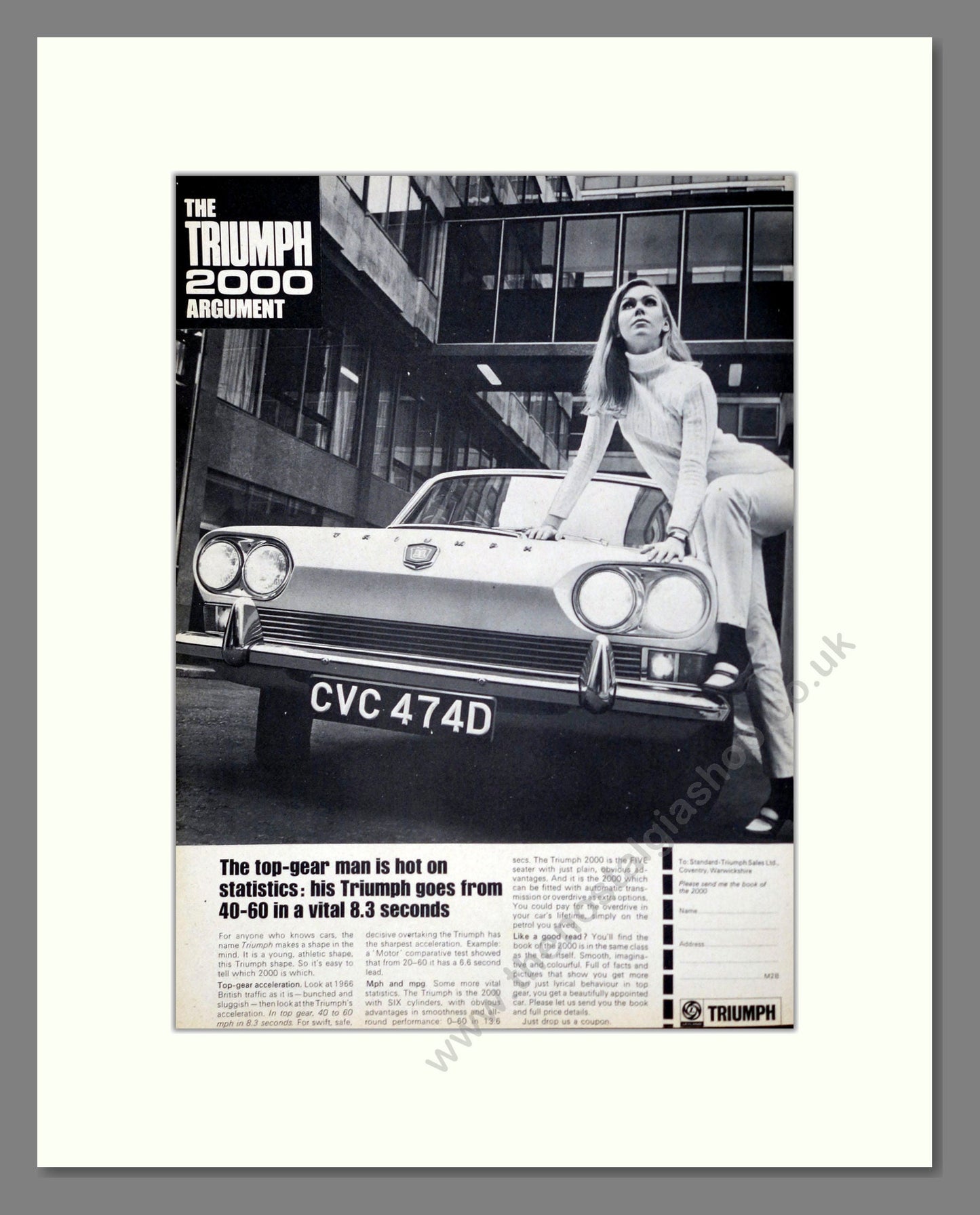 Triumph - 2000. Vintage Advert 1966 (ref AD61329)