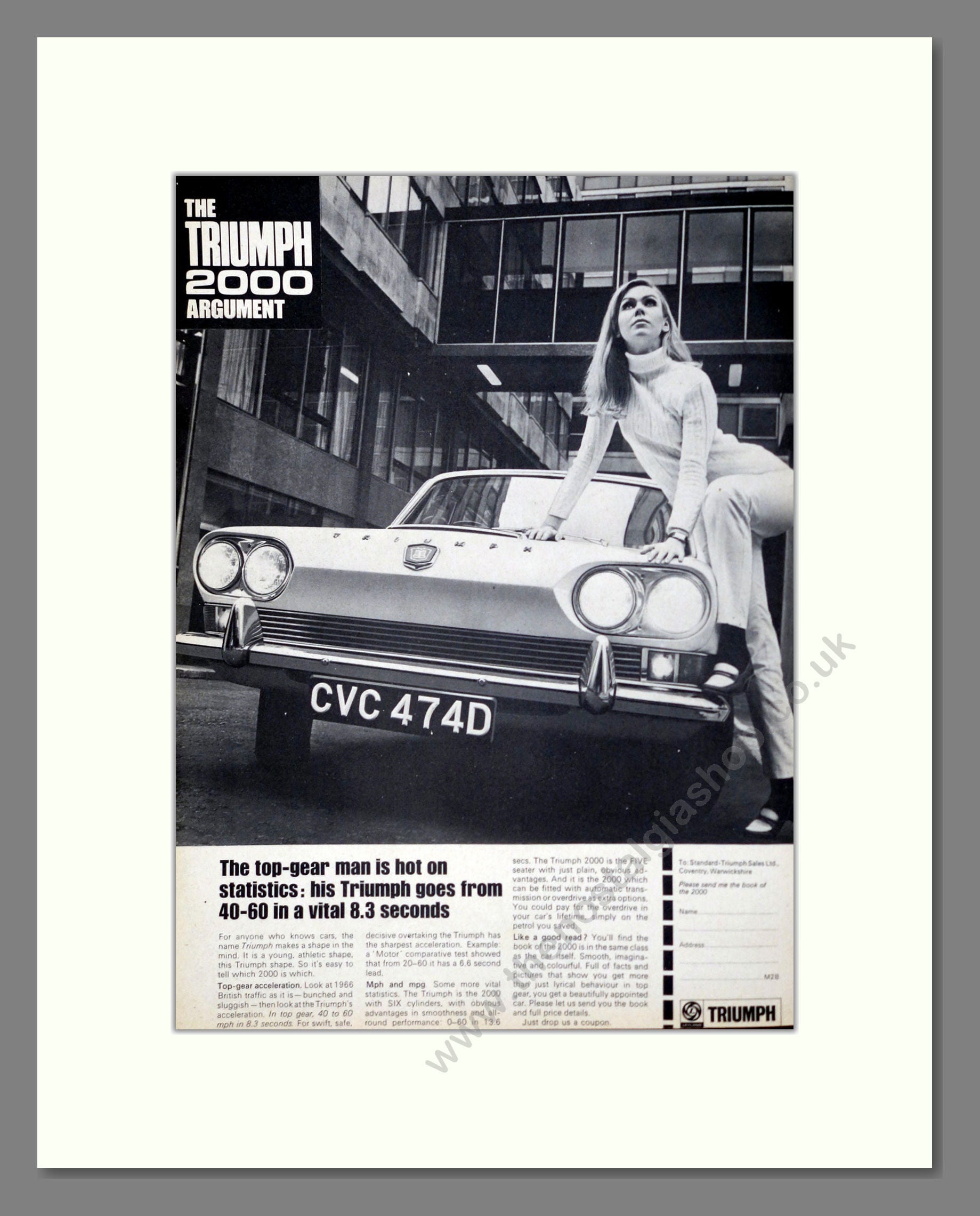 Triumph - 2000. Vintage Advert 1966 (ref AD61329)