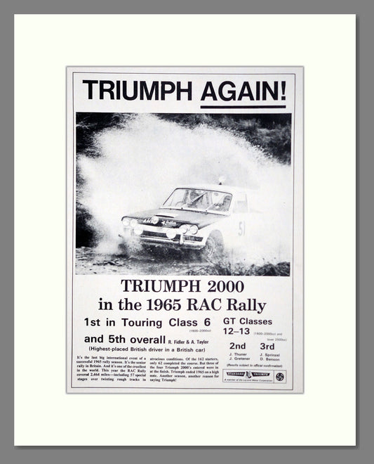 Triumph - 2000. Vintage Advert 1965 (ref AD61332)
