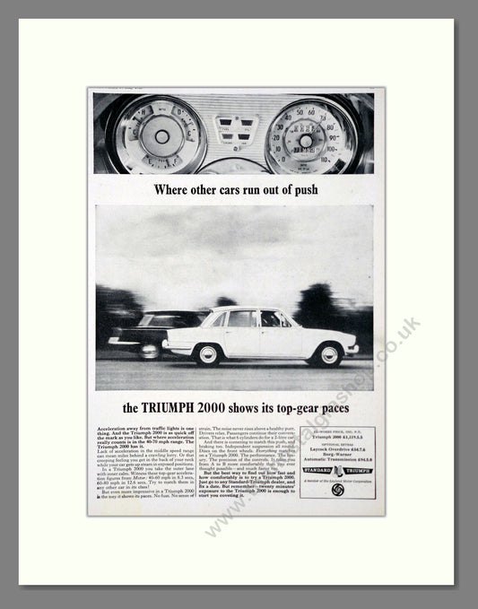 Triumph - 2000. Vintage Advert 1965 (ref AD61334)