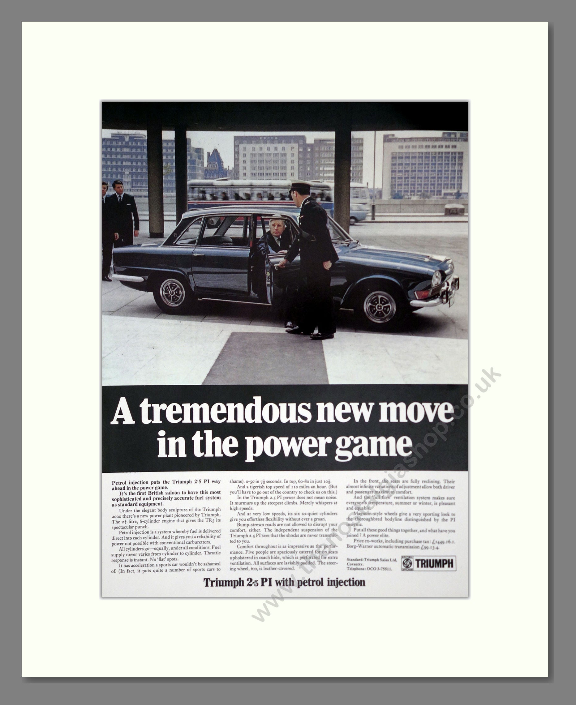 Triumph - 2.5 PI. Vintage Advert 1968 (ref AD61336)
