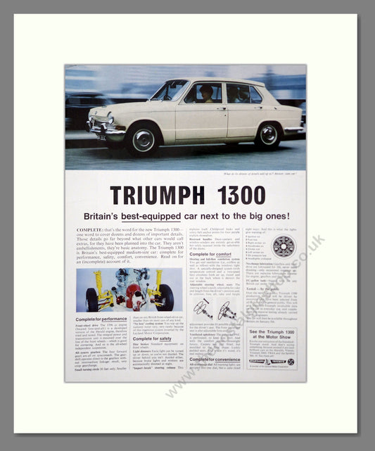 Triumph - 1300. Vintage Advert 1965 (ref AD61343)
