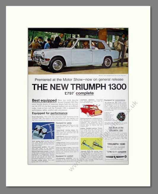 Triumph - 1300. Vintage Advert 1966 (ref AD61347)