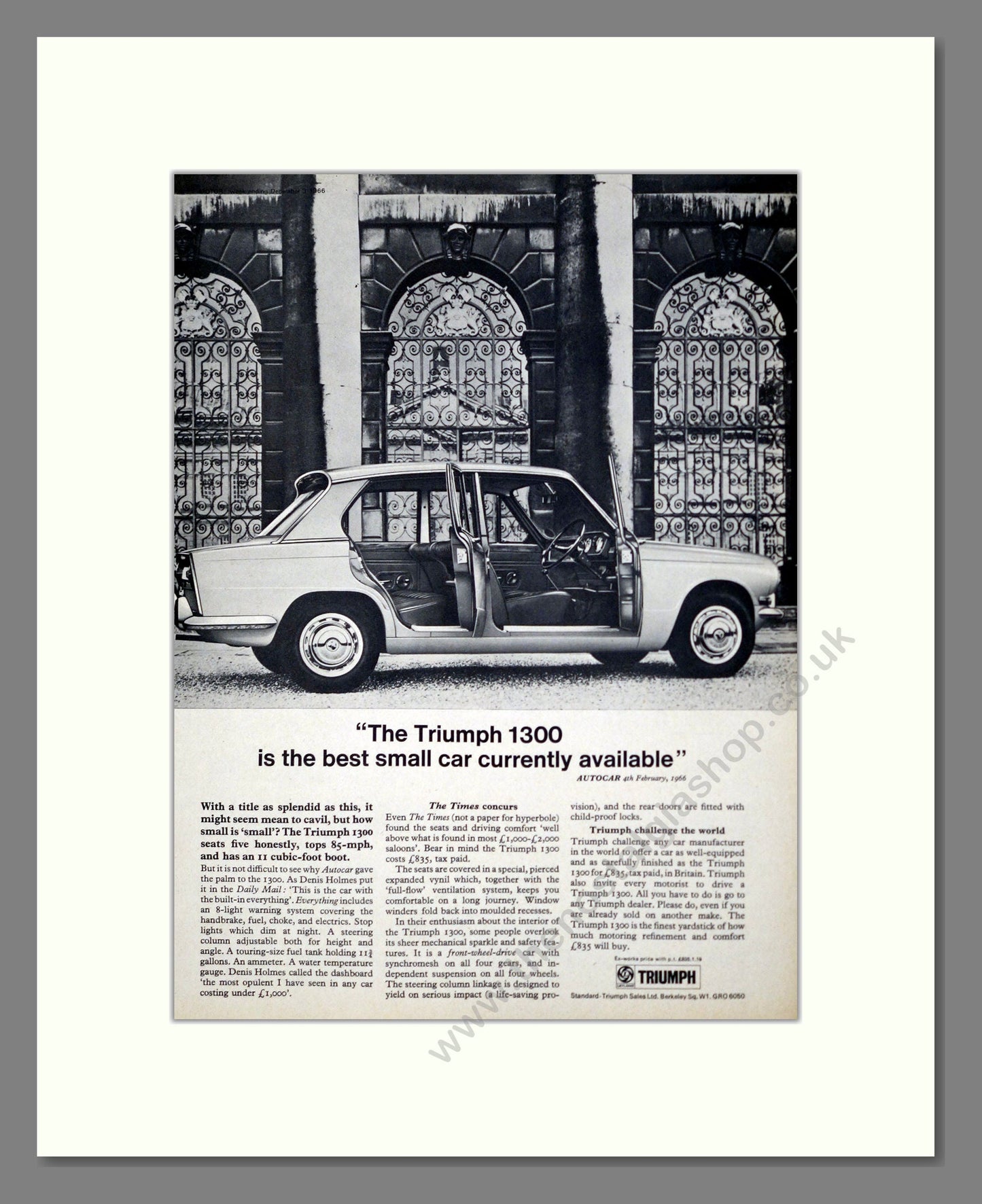Triumph - 1300. Vintage Advert 1966 (ref AD61348)