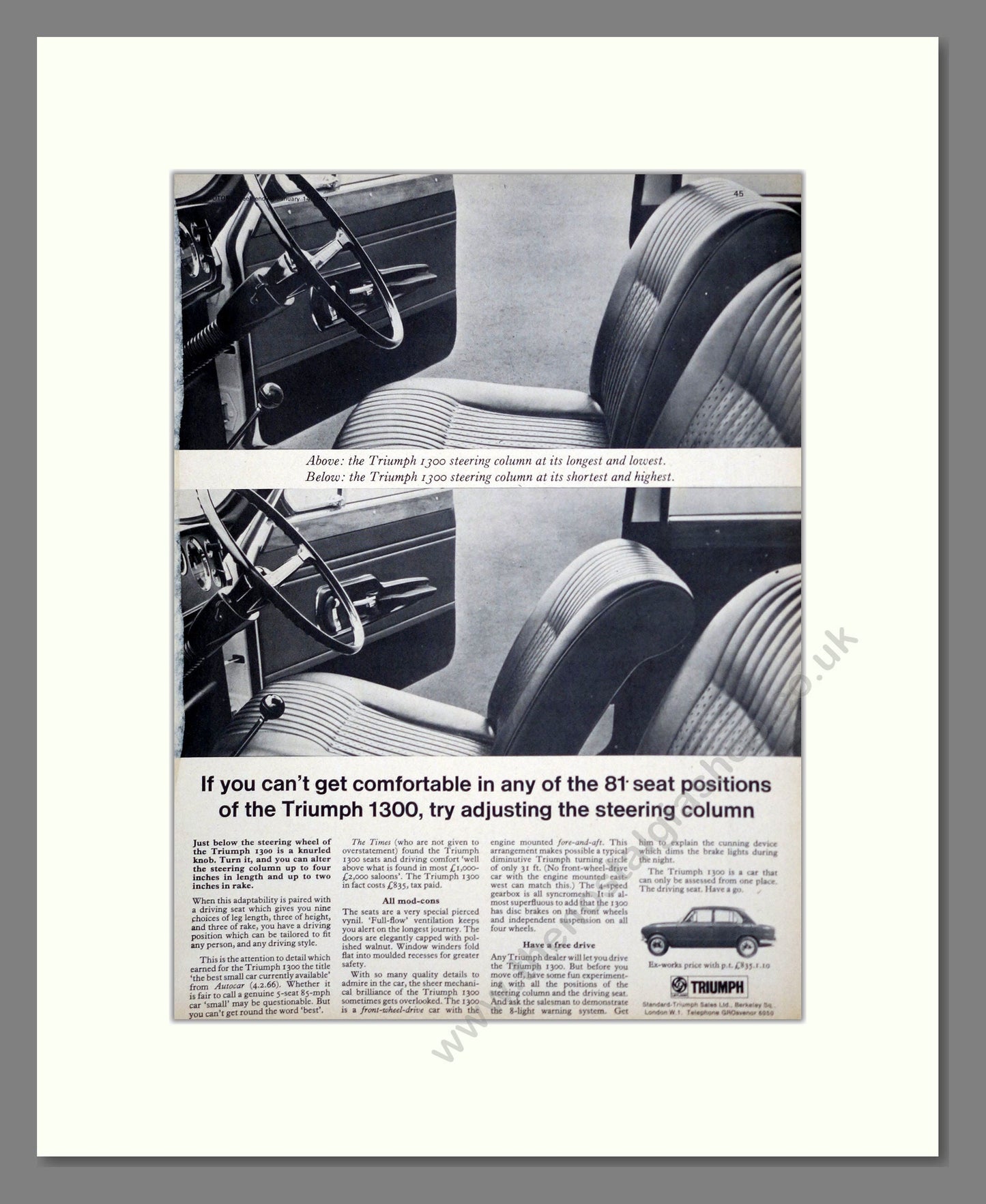 Triumph - 1300. Vintage Advert 1967 (ref AD61351)