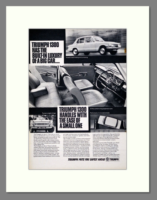 Triumph - 1300. Vintage Advert 1967 (ref AD61354)