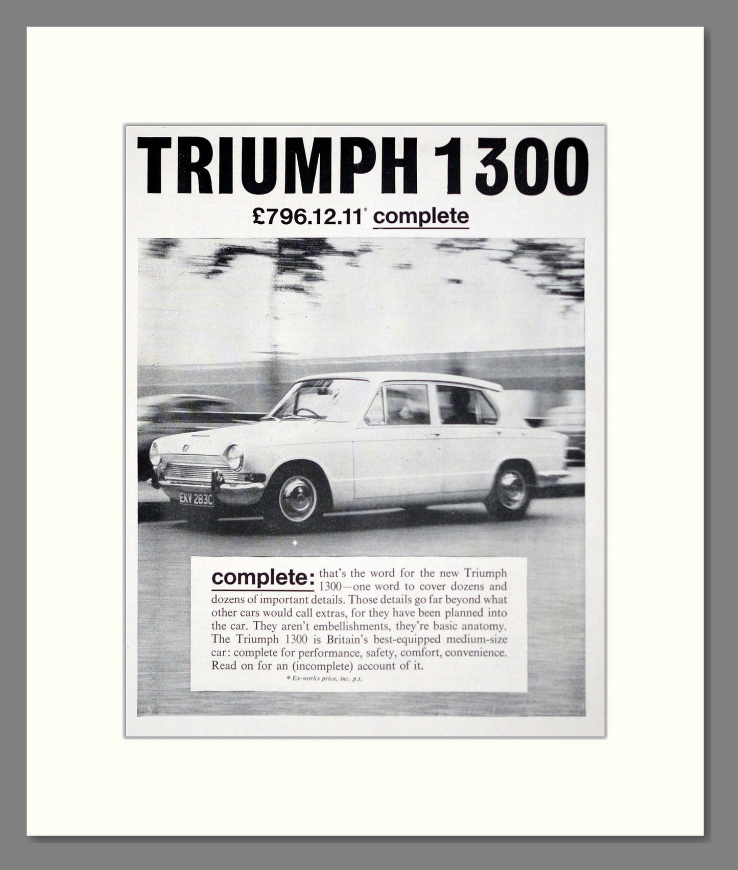 Triumph - 1300. Vintage Advert 1965 (ref AD61357)