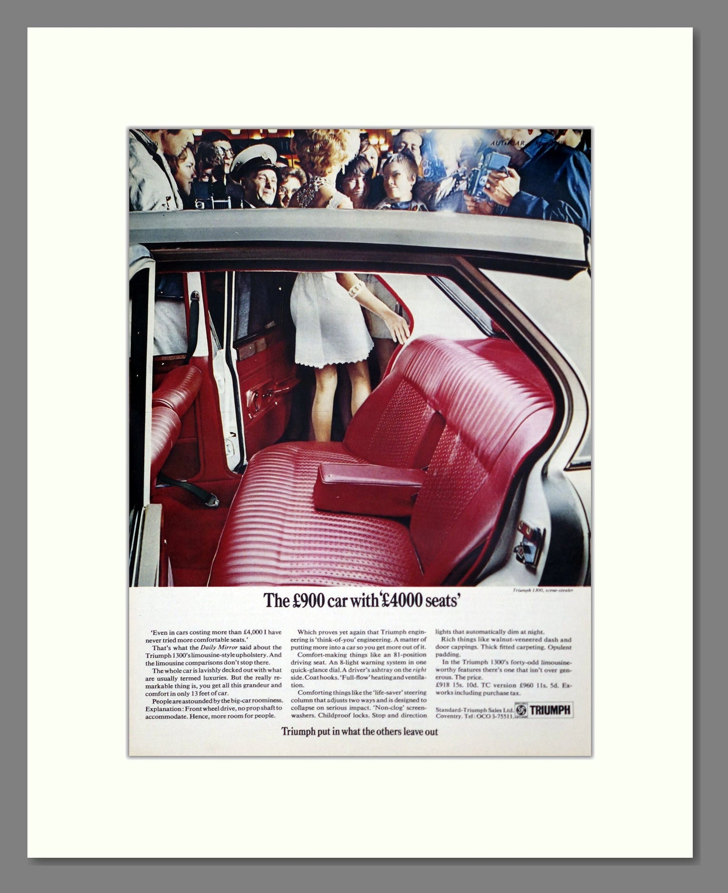 Triumph - 1300. Vintage Advert 1969 (ref AD61358)