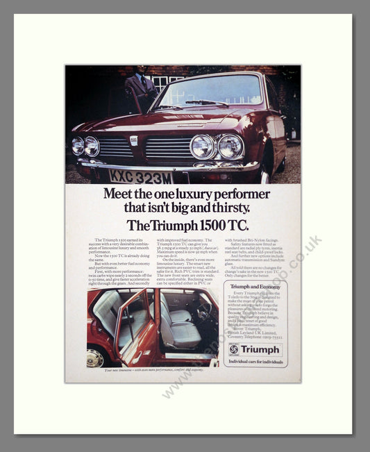 Triumph - 1500 TC. Vintage Advert 1973 (ref AD61365)