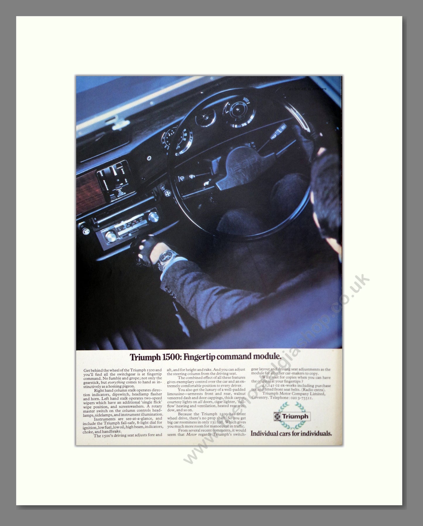 Triumph - 1500. Vintage Advert 1972 (ref AD61367)