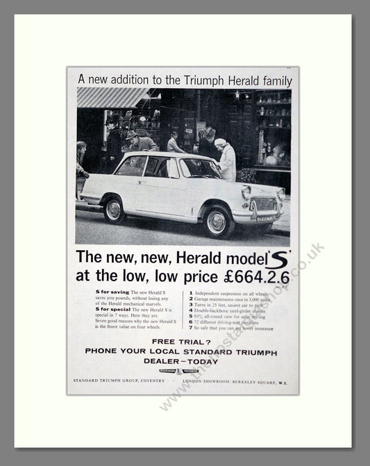 Triumph - Herald S. Vintage Advert 1961 (ref AD61386)