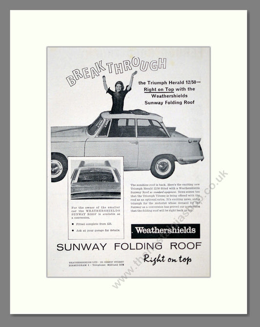Triumph - Herald Sunway Roof. Vintage Advert 1963 (ref AD61399)