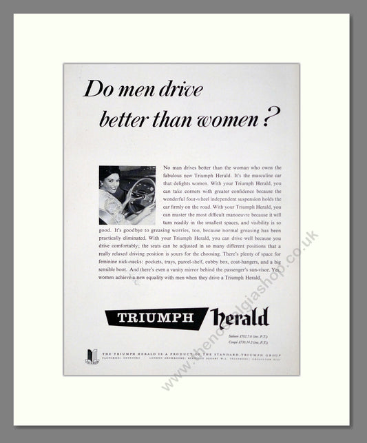 Triumph - Herald. Vintage Advert 1962 (ref AD61403)