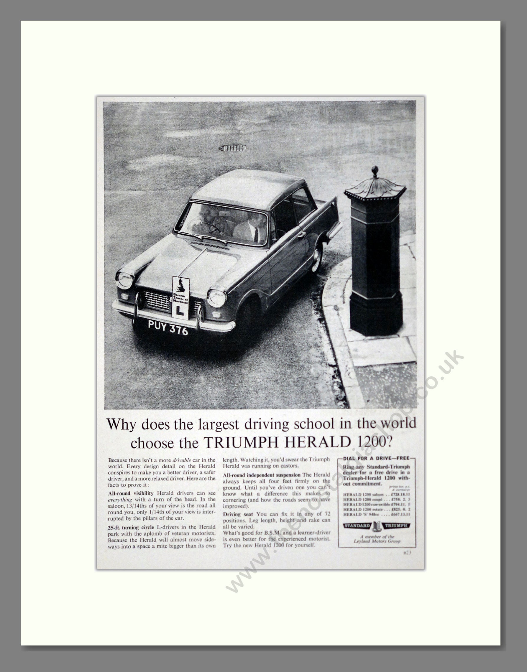 Triumph - Herald 1200. Vintage Advert 1962 (ref AD61406)