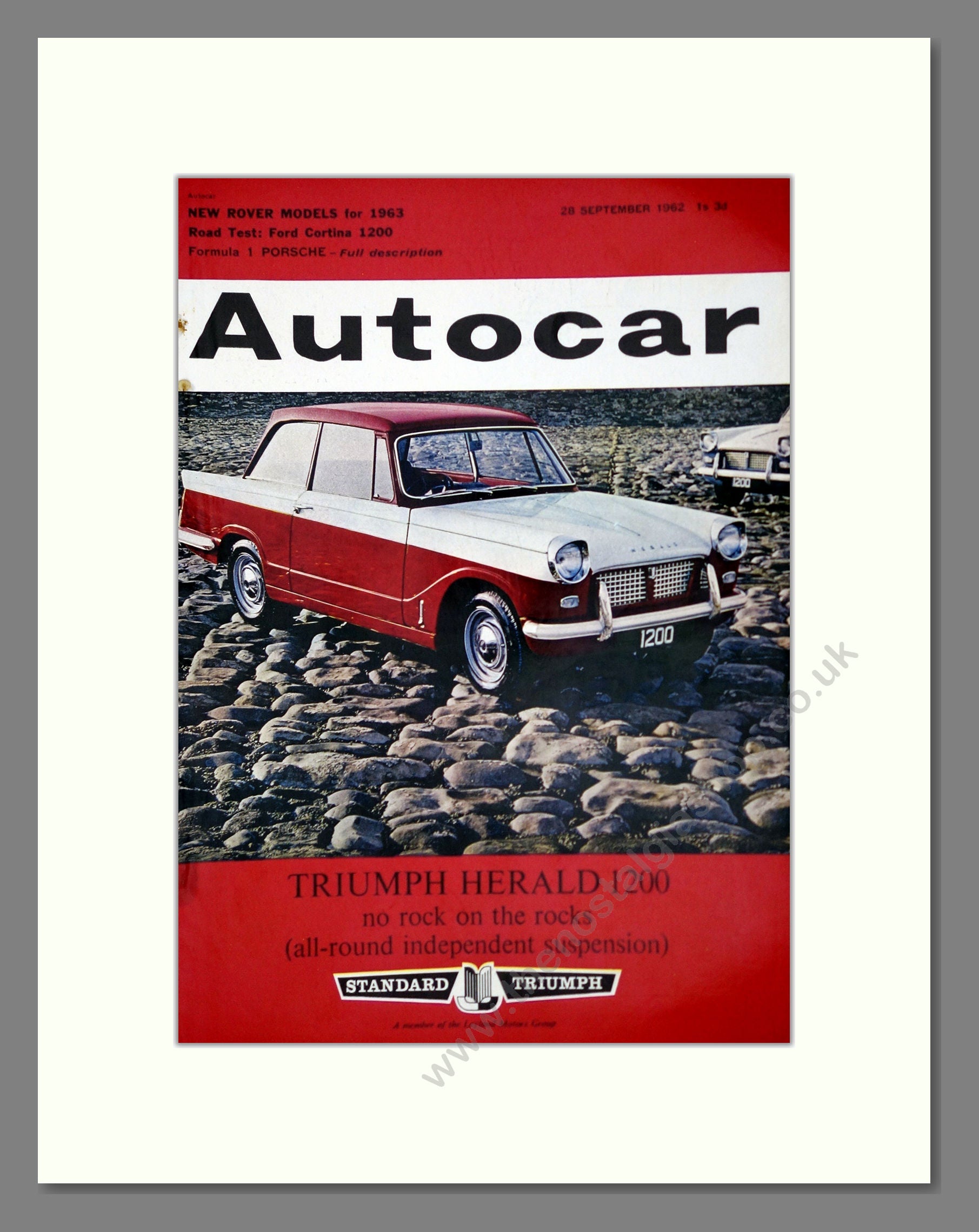Triumph - Herald 1200 Autocar Cover. Vintage Advert 1962 (ref AD61427)
