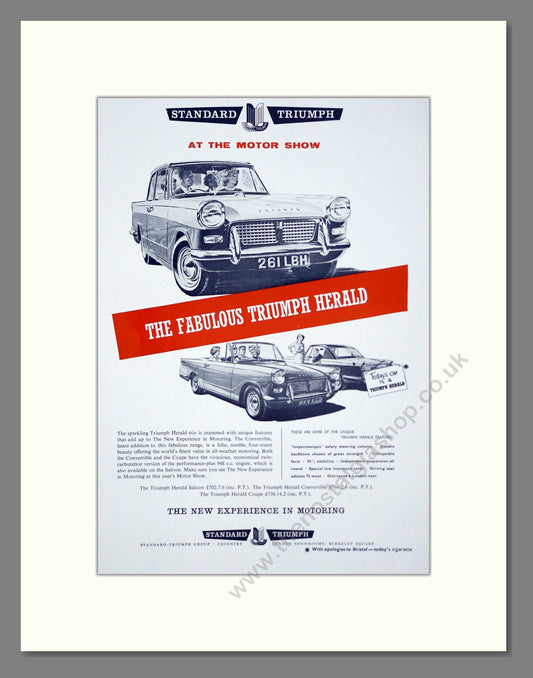 Triumph - Herald. Vintage Advert 1960 (ref AD61431)