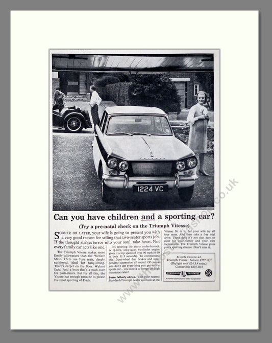 Triumph - Vitesse. Vintage Advert 1965 (ref AD61439)