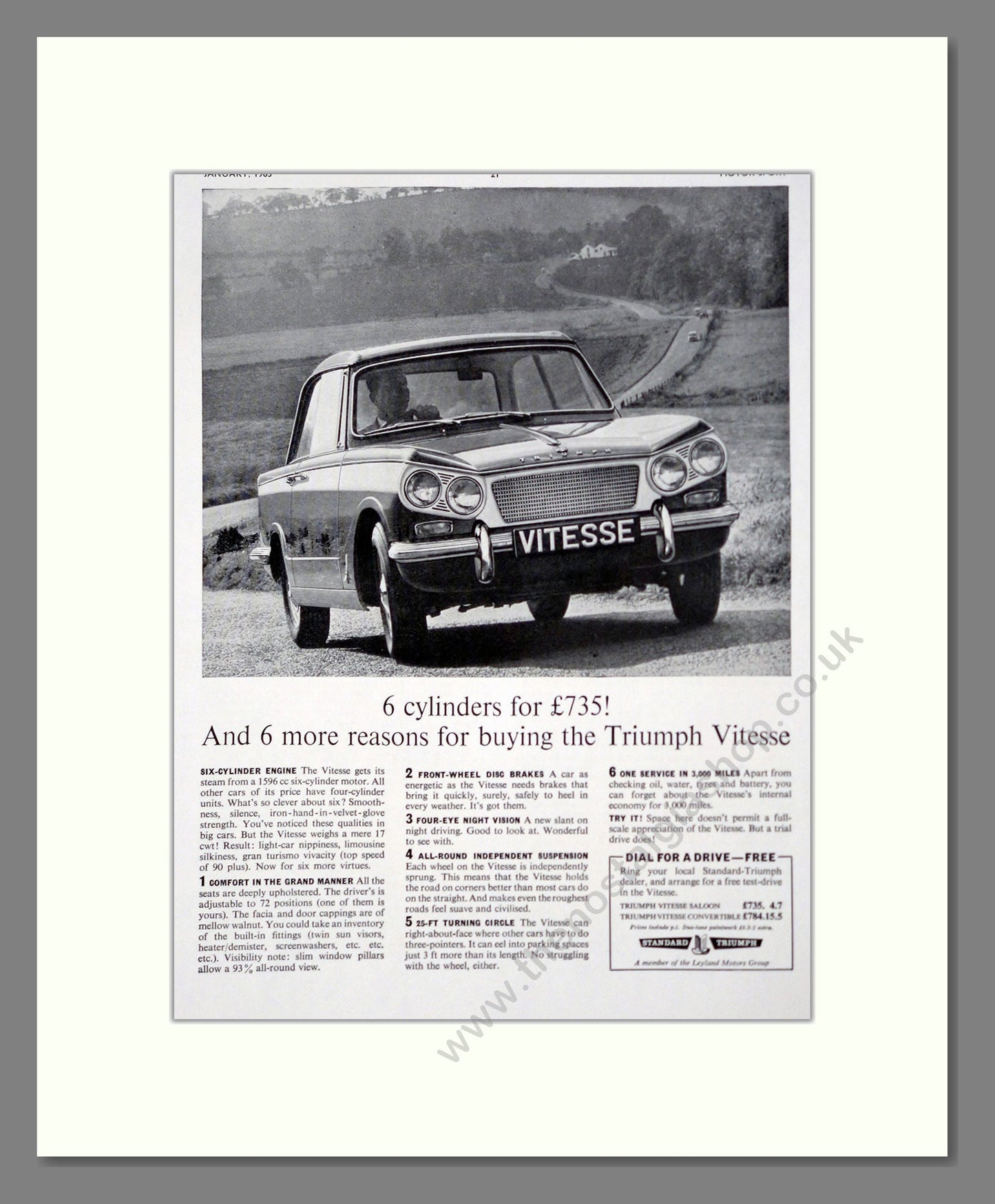 Triumph - Vitesse. Vintage Advert 1963 (ref AD61440)