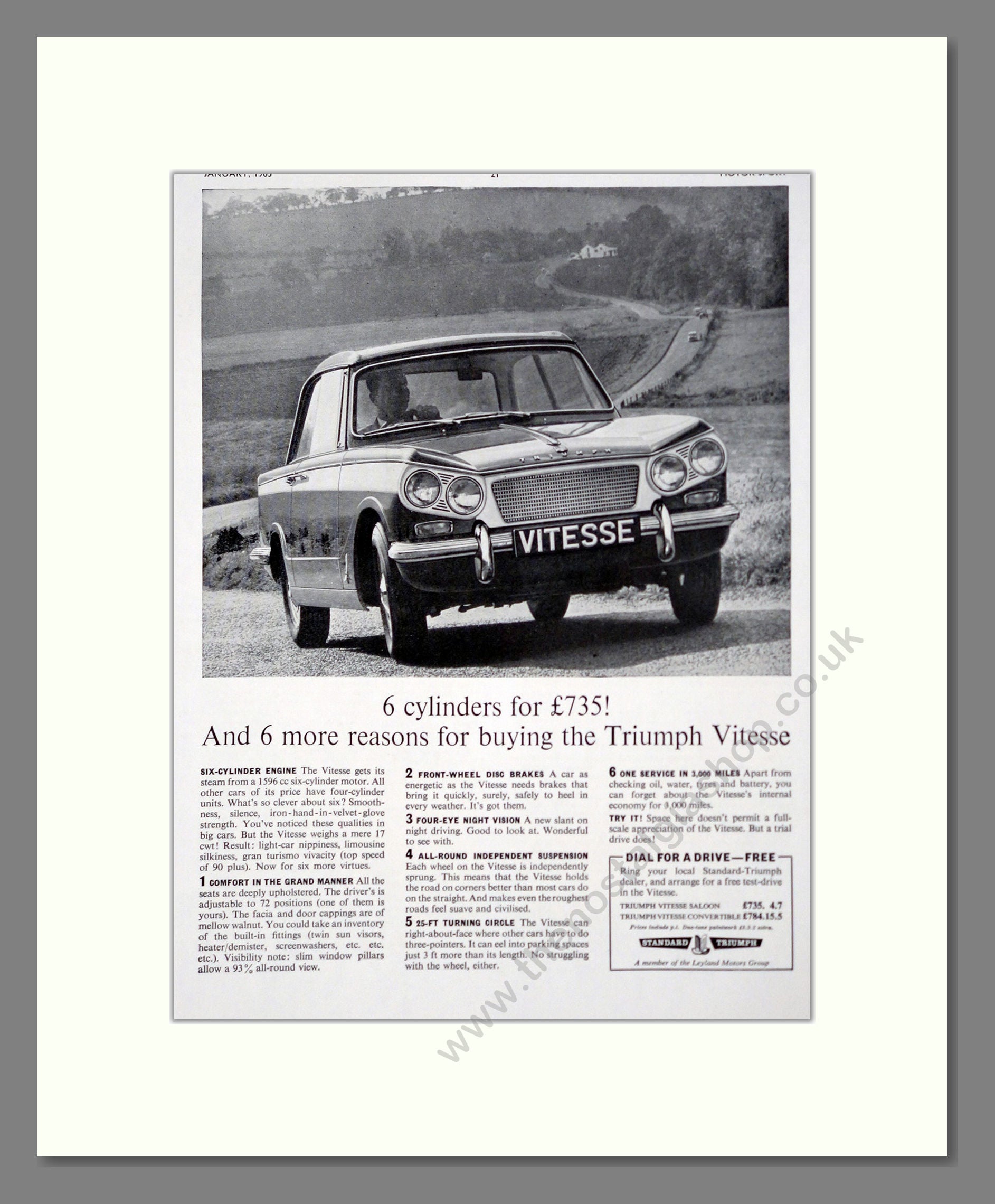Triumph - Vitesse. Vintage Advert 1963 (ref AD61440)