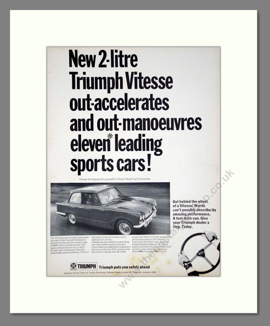 Triumph - Vitesse. Vintage Advert 1967 (ref AD61442)
