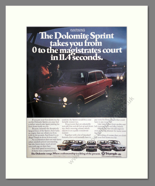 Triumph - Dolomite Sprint. Vintage Advert 1978 (ref AD61450)