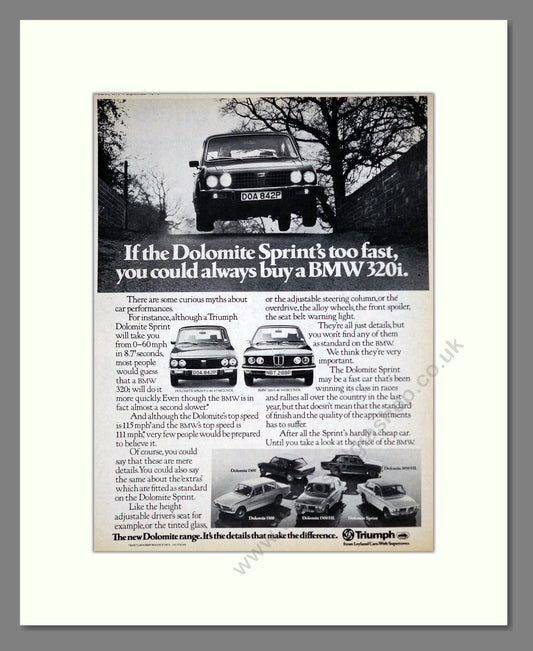 Triumph - Dolomite Sprint. Vintage Advert 1976 (ref AD61452)