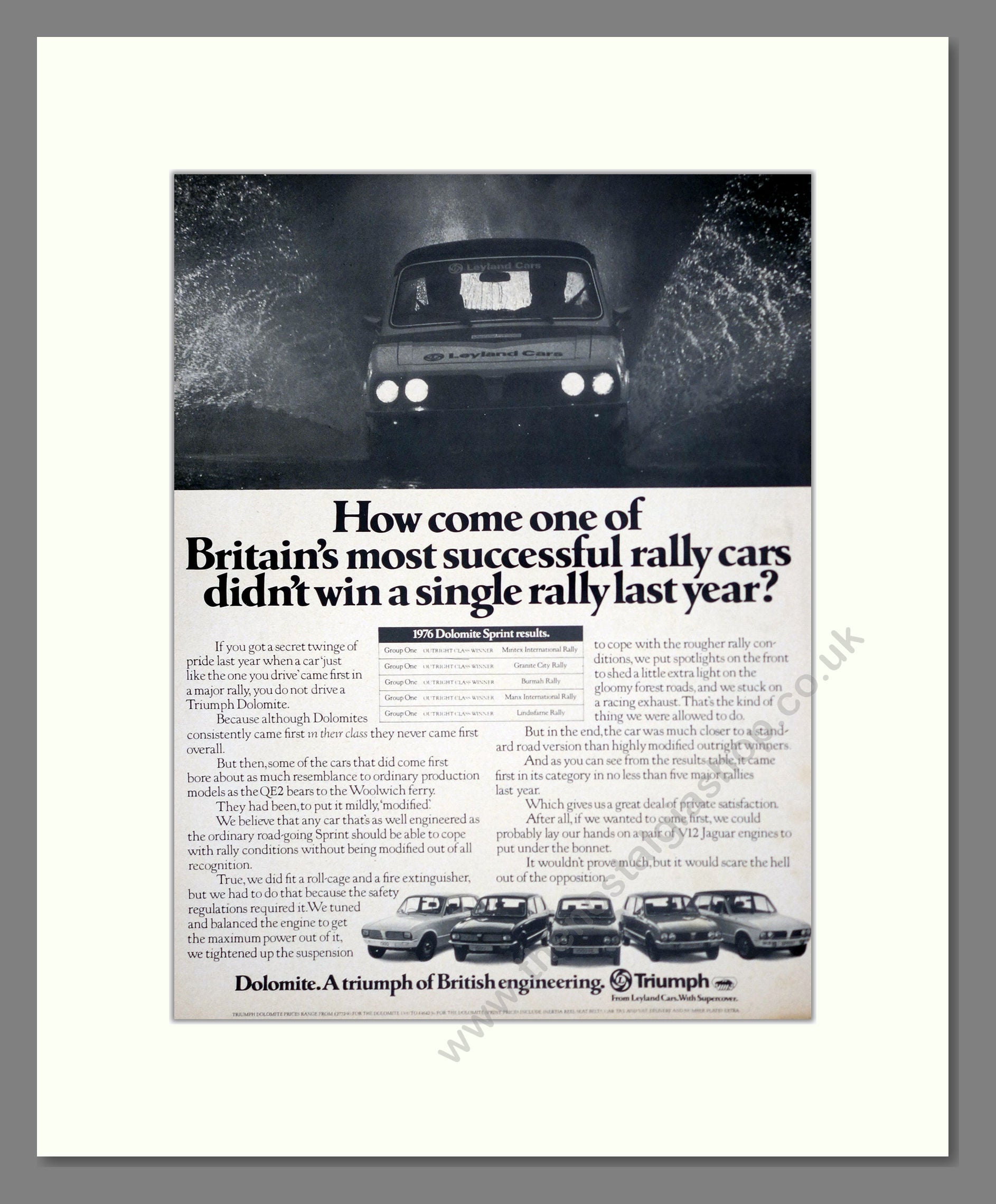 Triumph - Dolomite Sprint. Vintage Advert 1977 (ref AD61453)